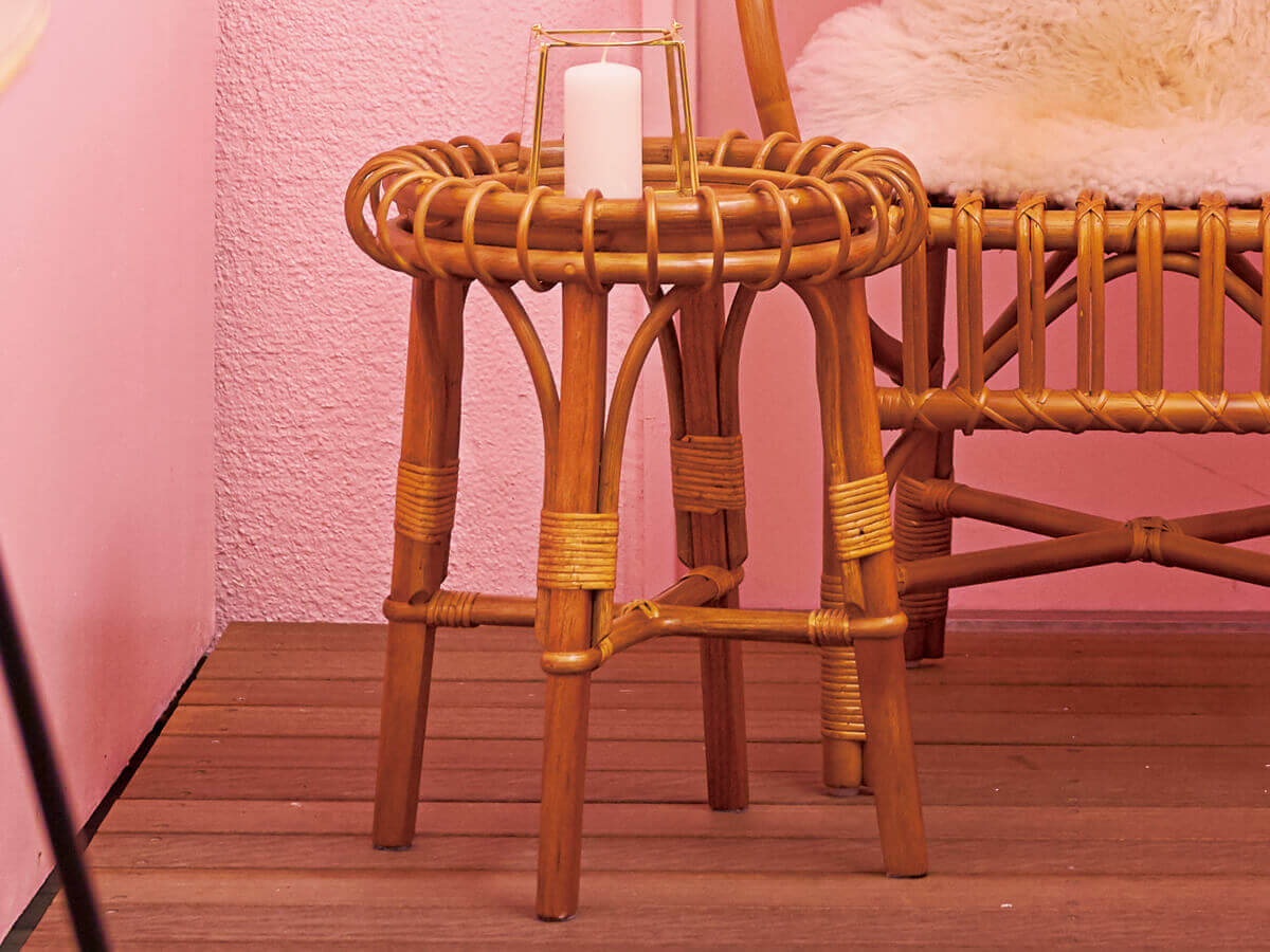 アンティーク風ラタンテーブル - シードリーフ家具