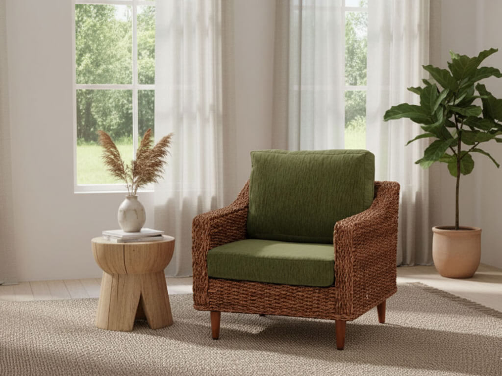 1人掛けソファ アバカ GR(グリーン)