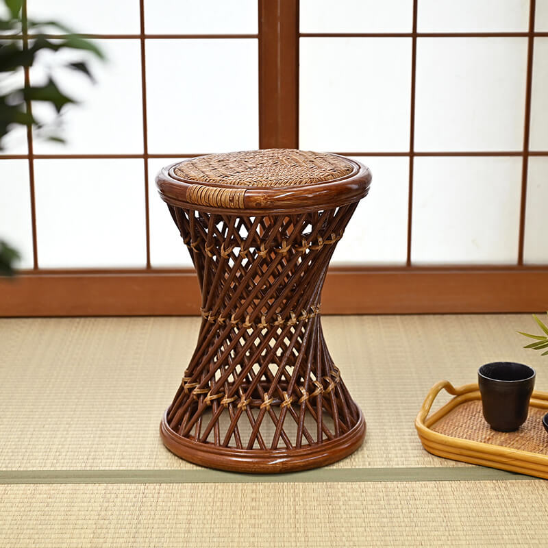 籐スツール（ブラウン）畳