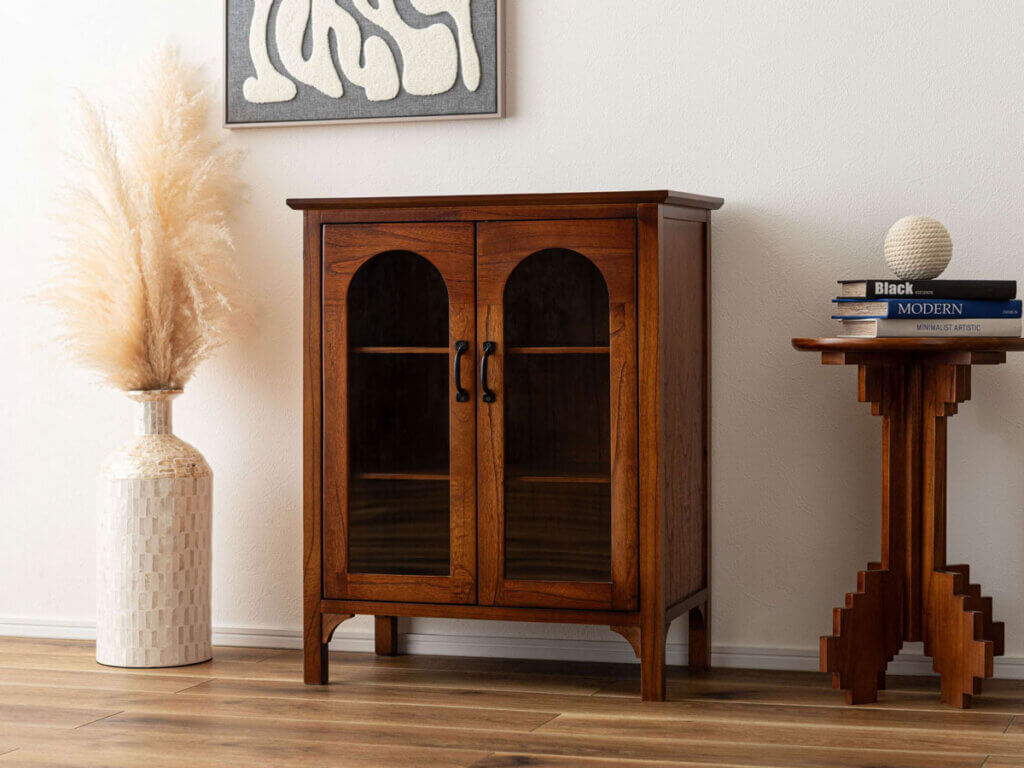 アーチ扉のキャビネット 幅60